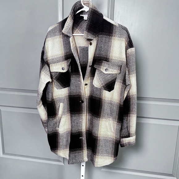 BROWN &TAN PLAID Jacket s  sz - Picture 1 of 5